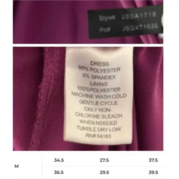 Jessica Simpson Magenta Spaghetti Strap Long Cocktail Dress Size M - Picture 7 of 7